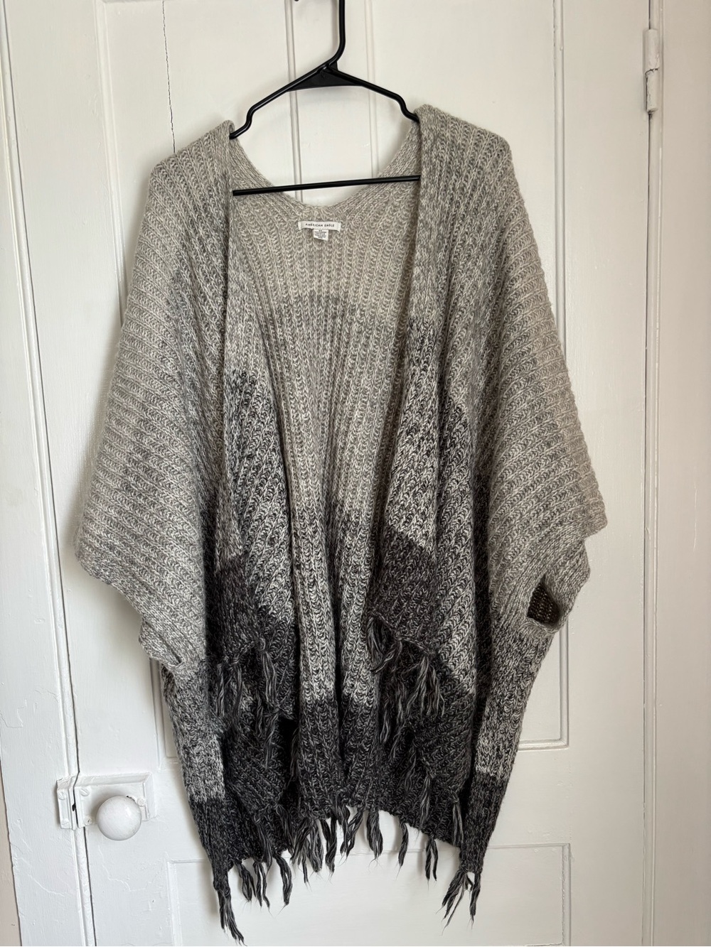 American Eagle Poncho Fringe Sweater Womens